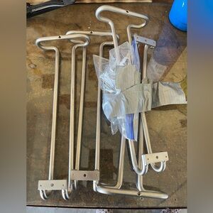 Silver Metal Wine glass holders, 11” , under cabinet. 4 metal holders